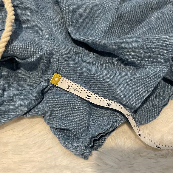 Lou & Grey 100% Linen Blue Chambray Pull On Casual Shorts - Size XS - Picture 8 of 8